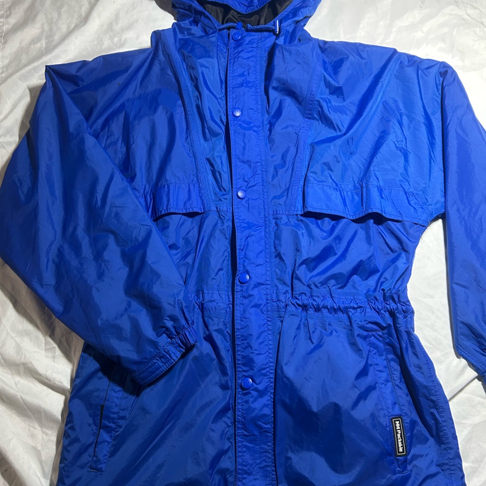 Helly Hansen Women’s Waterproof Blue Hooded Jacket Size S – Small Stains